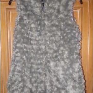 Silver faux fur "curly lamb" vest. Size Small.